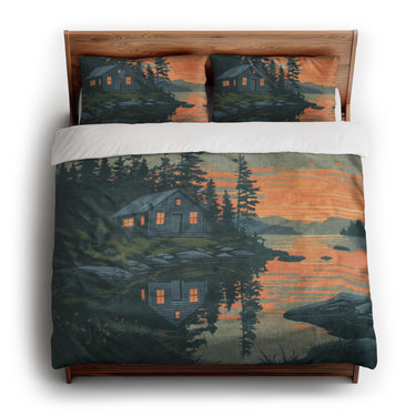 Adirondack Lakeside Cabin king - cotton - White Backing