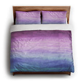Imogen Watercolor Blue & Purple Ombre king - cotton - White Backing