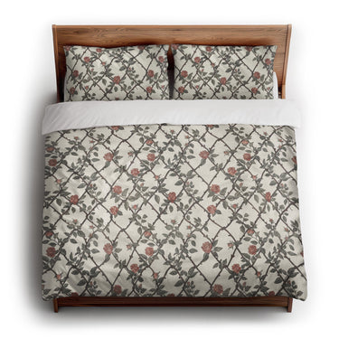 Rose Lattice king - cotton - White Backing