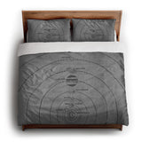 Solar System Grey & Black king - cotton - White Backing