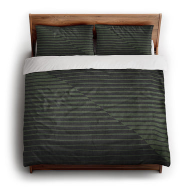 Euclid Black & Green king - cotton - White Backing
