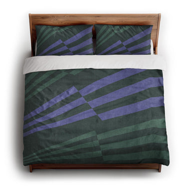 Prisma Mint & Periwinkle king - cotton - White Backing