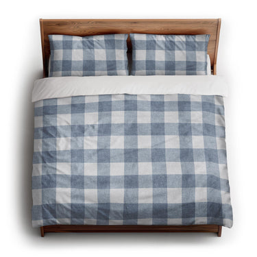 Buffalo Plaid Steel Blue king - cotton - White Backing