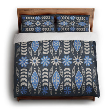 Topanga Navy & Columbia king - cotton - White Backing