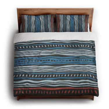 Delsin Blue & Black king - cotton - White Backing