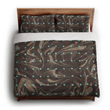 Acid Burn Brown & Carolina Blue king - cotton - White Backing