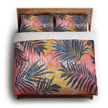 Florian Pink & Blue king - cotton - White Backing