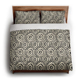 Torrance Black & Ivory king - cotton - White Backing