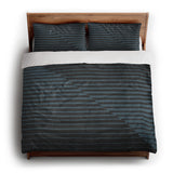 Euclid Black & Slate king - cotton - White Backing