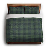 Buffalo Plaid Green Navy king - cotton - White Backing