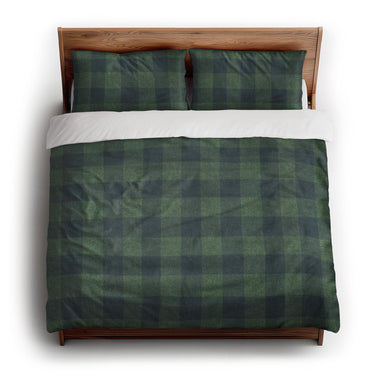 Buffalo Plaid Green Navy king - cotton - White Backing