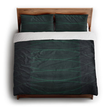 Kepler Navy & Teal king - cotton - White Backing