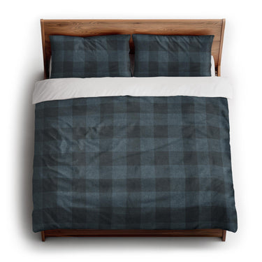 Buffalo Plaid Dark Navy king - cotton - White Backing