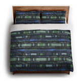 Ojai Blue & Green king - cotton - White Backing
