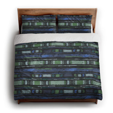 Ojai Blue & Green king - cotton - White Backing