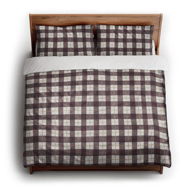 Wallace Plaid Maroon & Gold king - cotton - White Backing