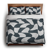 Twyla Checkered Navy king - cotton - White Backing