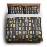 Milo Navy Lime & Terracotta king - cotton - White Backing