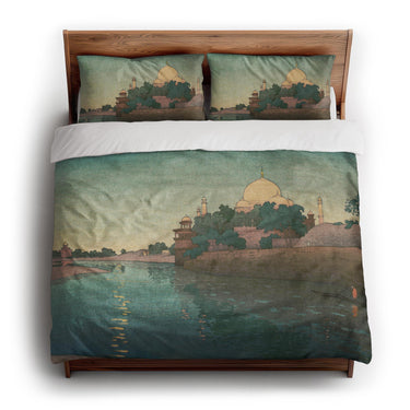 Taj Mahal Twilight by Charles Bartlett king - cotton - White Backing