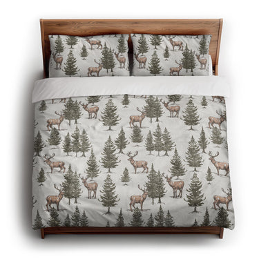 Forest Deer king - cotton - White Backing
