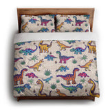 Doodle Dinos king - cotton - White Backing