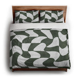 Twyla Checkered Army Green king - cotton - White Backing