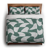 Twyla Checkered Aquamarine king - cotton - White Backing