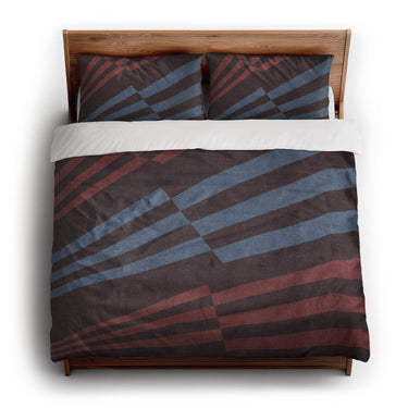 Prisma Maroon & Sky king - cotton - White Backing