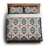 Elliot Blue & Orange king - cotton - White Backing