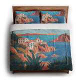 Mediterranean Cliffside Village in King (104" x 88") Size