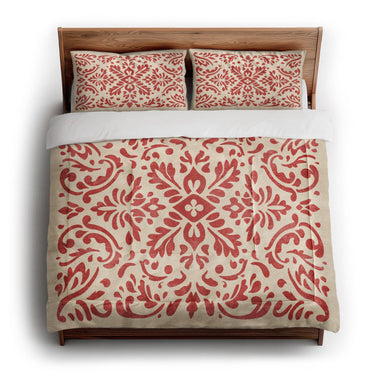 Floranna Ivory & Red in King (104" x 88") Size