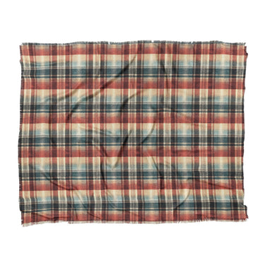 Monaghan Plaid Blue & Red in King (104" x 88") Size