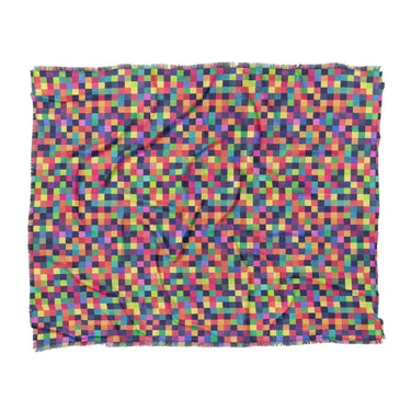 Pixel Mosaic Multicolor Vibrant in King (104" x 88") Size