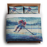 8 Bit Pond Hockey in King (104" x 88") Size