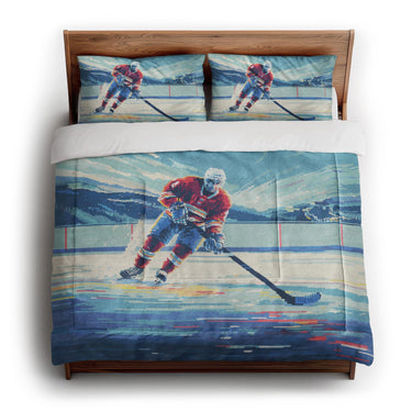 8 Bit Pond Hockey in King (104" x 88") Size