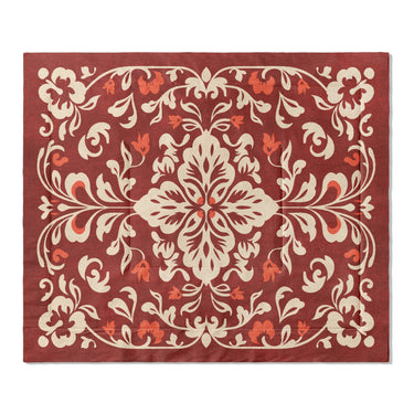Annette Red & Ivory in King (104" x 88") Size
