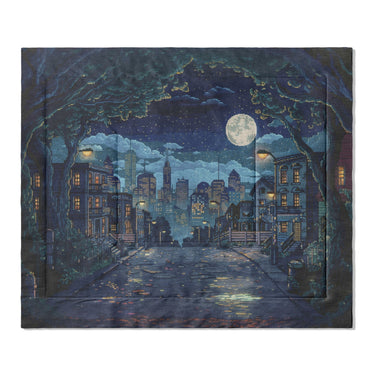 8 Bit Uptown Twilight Skyline in King (104" x 88") Size
