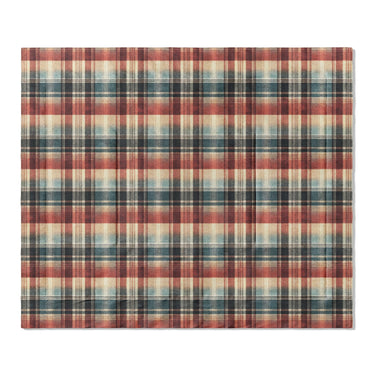 Monaghan Plaid Blue & Red in King (104" x 88") Size