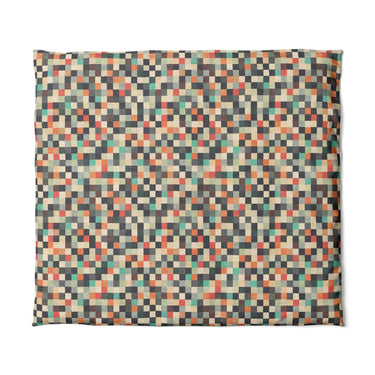 Pixel Mosaic Multicolor Earthtone in King (104" x 88") Size