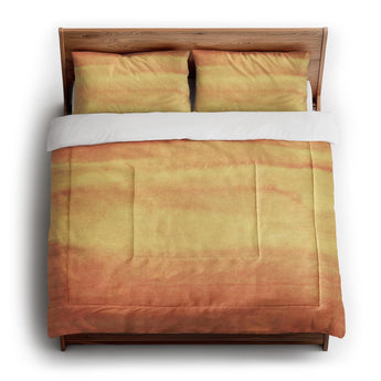 Jacinda Watercolor Fire Orange Ombre in King (104" x 88") Size