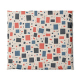 Geometric Confetti Blue & Red in King (104" x 88") Size