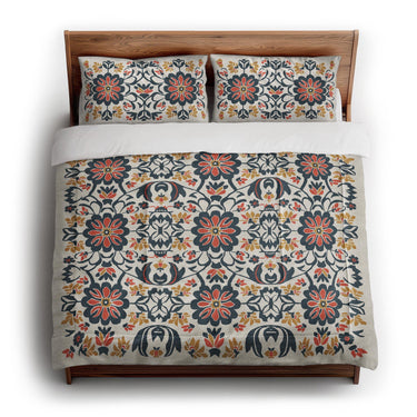 Georgiana Navy & Red in King (104" x 88") Size
