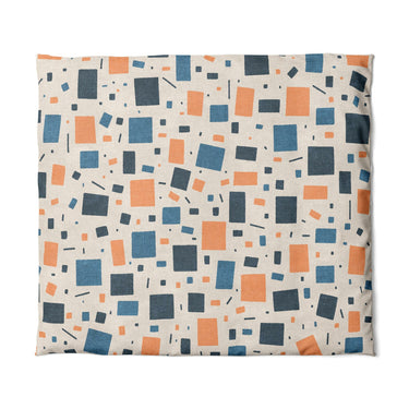 Geometric Confetti Blue & Orange in King (104" x 88") Size