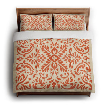 Floranna Ivory & Orange in King (104" x 88") Size