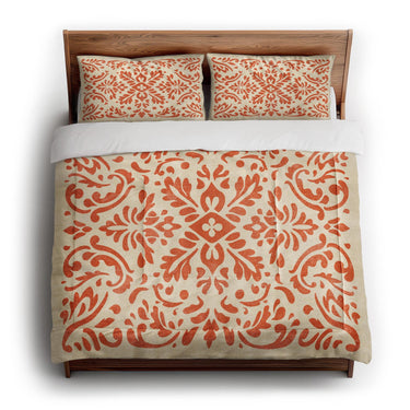 Floranna Ivory & Orange in King (104" x 88") Size