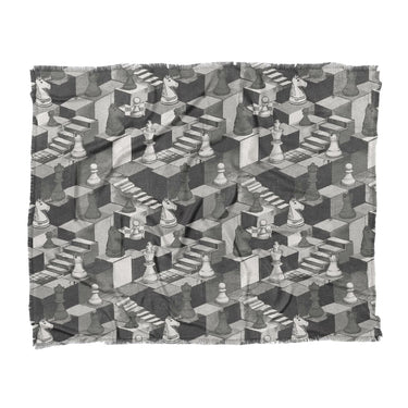 Harmon Surreal Chess Black & White in King (104" x 88") Size