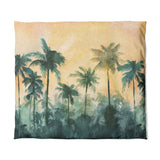 Sunset Palms Green & Orange in King (104" x 88") Size
