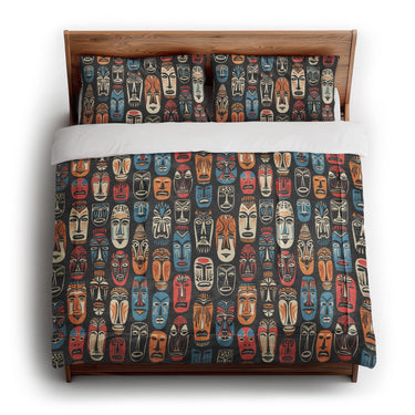 Tribal Masks in King (104" x 88") Size