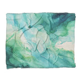 Zephyr Watercolor Blue & Green in King (104" x 88") Size