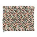 Pixel Mosaic Multicolor Earthtone in King (104" x 88") Size